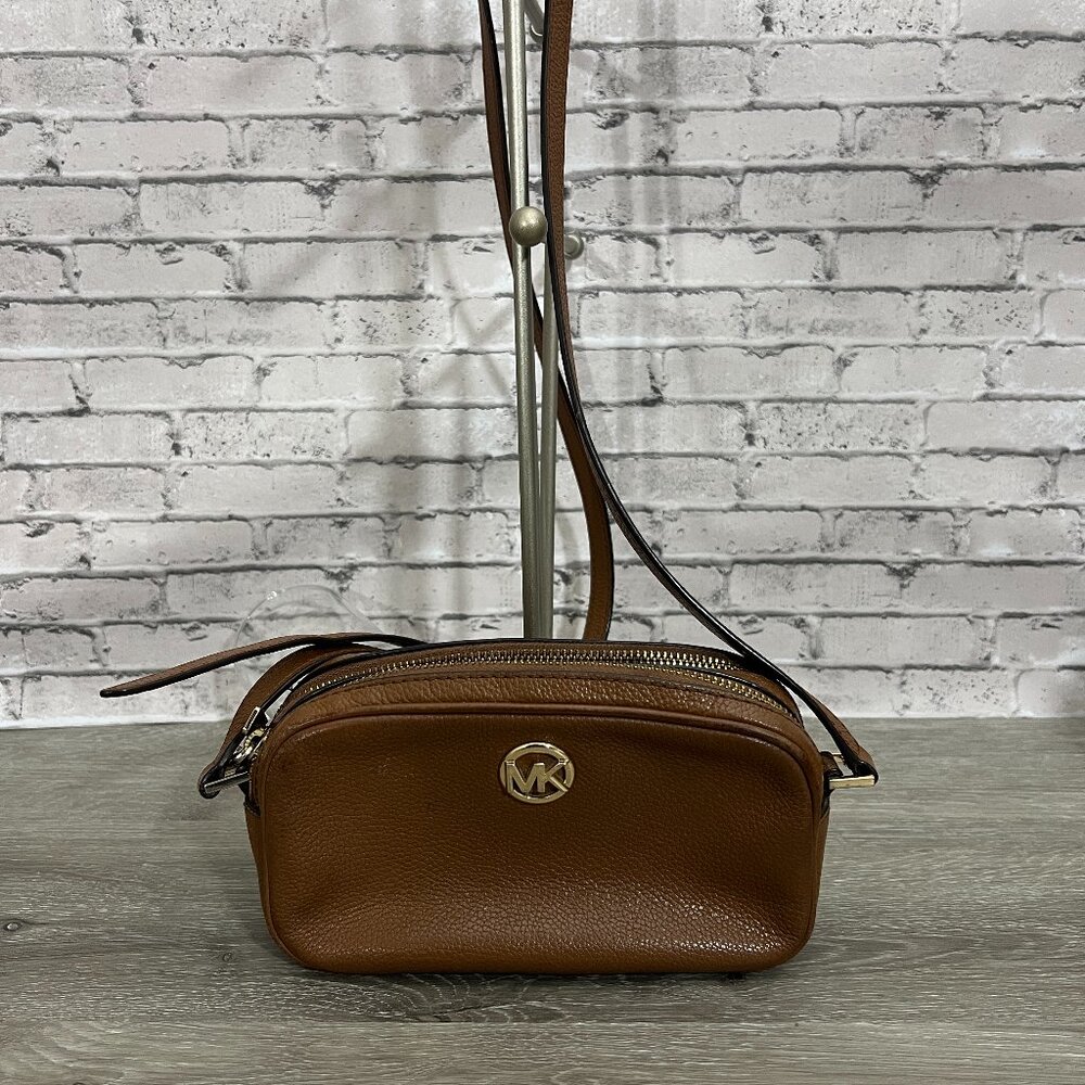 Michael Kors Fulton Double Zip S Crossbody Bag Brown
